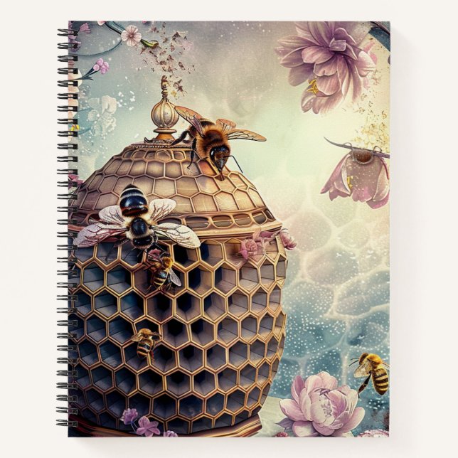 Enchanted Bee Garden Fantasy (10) Notebook (Front)