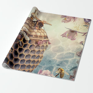 Enchanted Bee Garden Fantasy (10) Wrapping Paper
