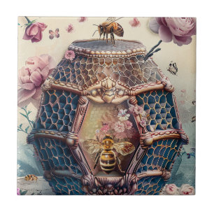 Enchanted Bee Garden Fantasy (11) Ceramic Tile