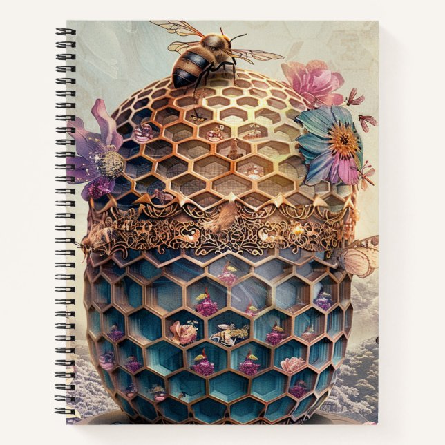 Enchanted Bee Garden Fantasy (12) Notebook (Front)