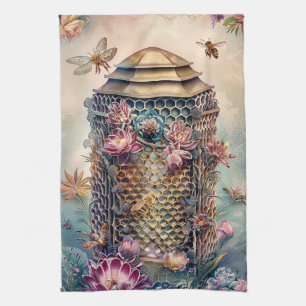 Enchanted Bee Garden Fantasy (1) Tea Towel