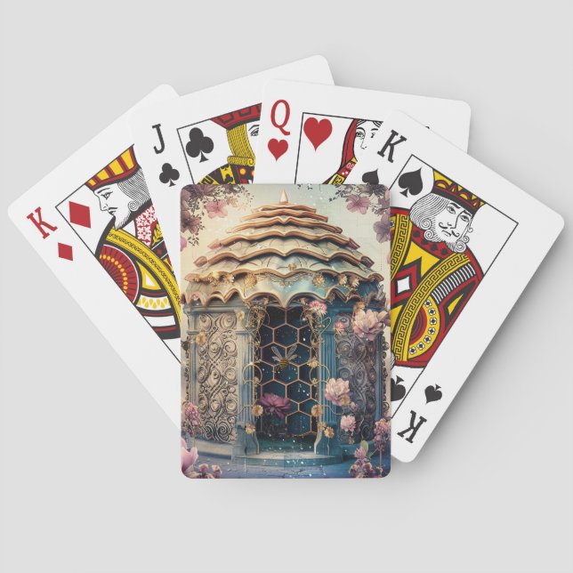 Enchanted Bee Garden Fantasy (3) Playing Cards (Back)