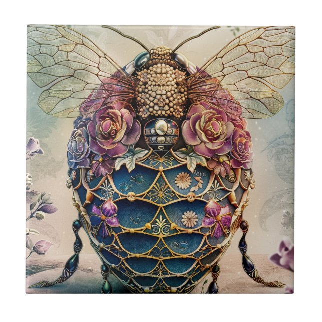 Enchanted Bee Garden Fantasy (4) Ceramic Tile (Front)