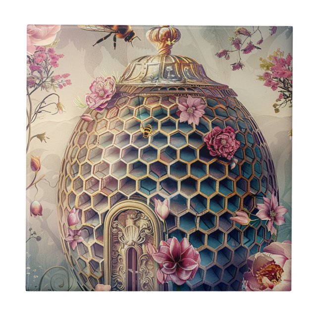 Enchanted Bee Garden Fantasy (7) Ceramic Tile (Front)