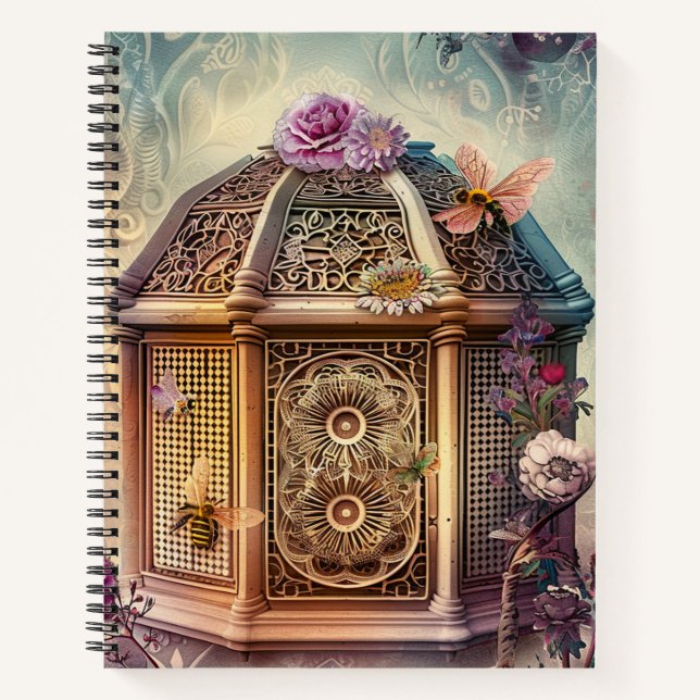 Enchanted Bee Garden Fantasy (9) Notebook (Front)