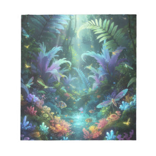Enchanted Bioluminescent Forest Magical Jungle Notepad