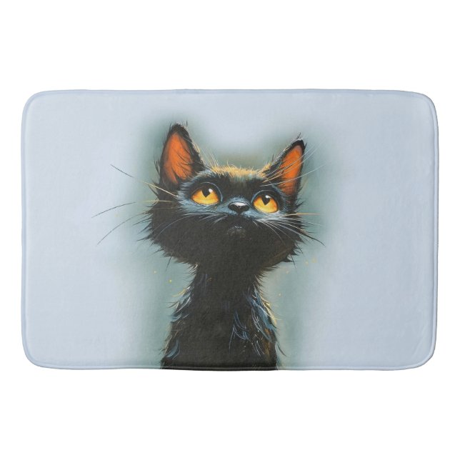 Enchanted Black Cat Bath Mat (Front)