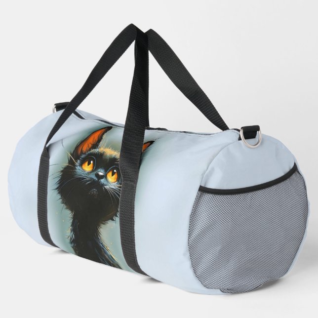 Enchanted Black Cat Duffle Bag (Right Corner)
