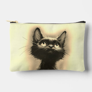 Enchanted Black Cat Golden Accessory Pouch