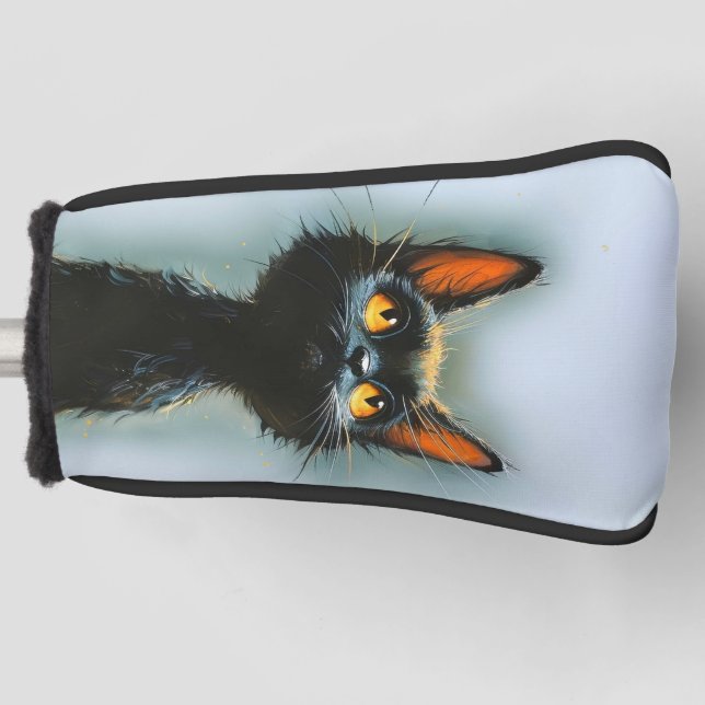 Enchanted Black Cat Golf Head Cover (Front)