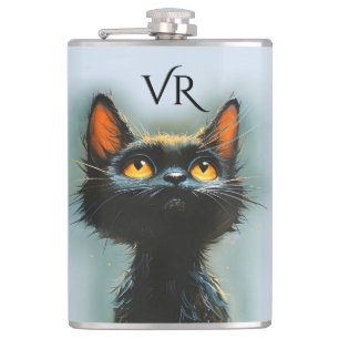 Enchanted Black Cat Hip Flask