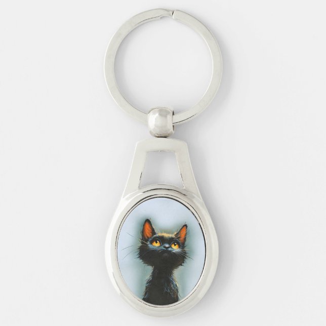Enchanted Black Cat Key Ring (Front)