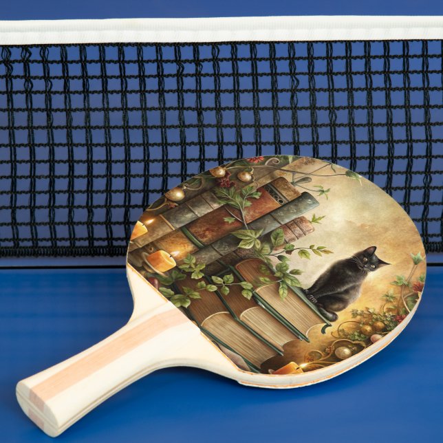 Enchanted Black Cat Library Ping Pong Paddle (Insitu)