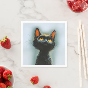 Enchanted Black Cat Napkin