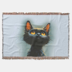 Enchanted Black Cat Throw Blanket