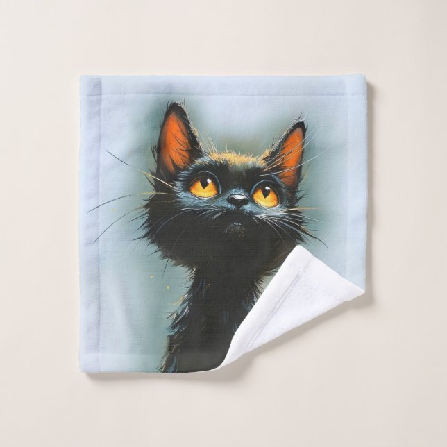 Enchanted Black Cat Wash Cloth (Wash Cloth)