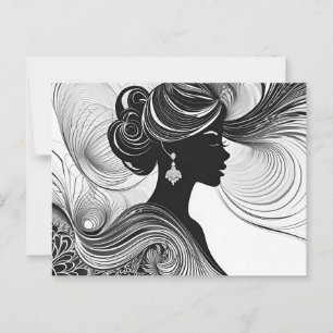 Enchanted Black Modern Beautiful Woman Postcard