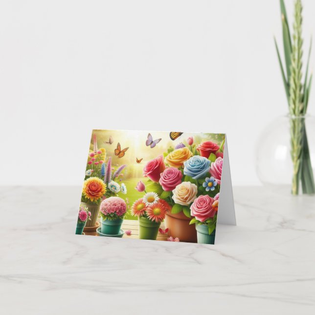 Enchanted Blooms Floral Folded Card (Front)