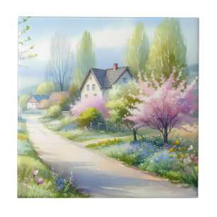 Enchanted Blossom Country Lane Ceramic Tile