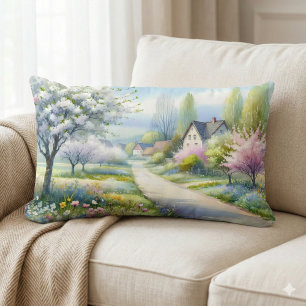 Enchanted Blossom Country Lane Lumbar Cushion
