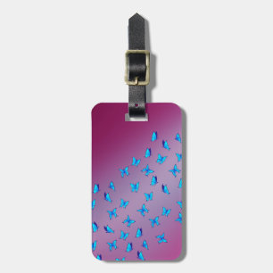 Enchanted Blue Butterflies  Luggage Tag