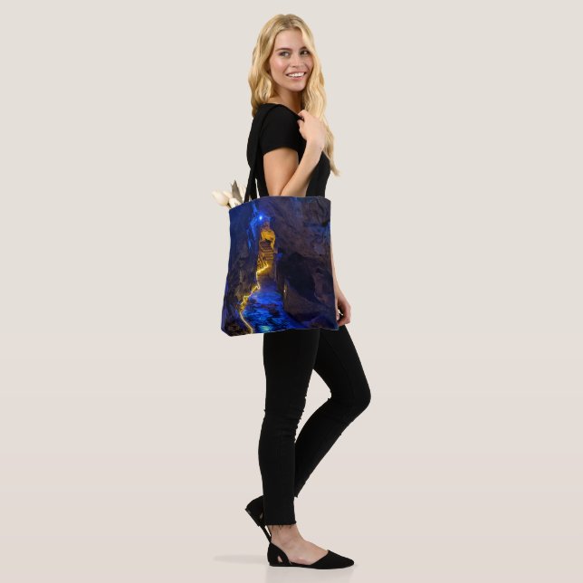 Enchanted Blue Cave Path, Rock City  Tote Bag (On Model)