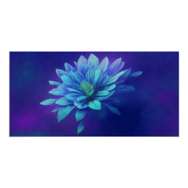 Enchanted Blue Purple Flora Poster (Front)