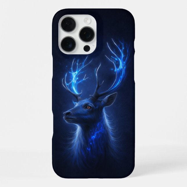 Enchanted Blue Stag iPhone 16 Pro Max Case (Back)