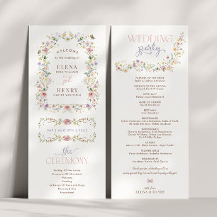 Enchanted Boho Wildflower Garden Wedding Program