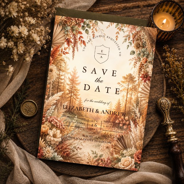 Enchanted Boho Woodland Wedding Save The Date (Creator Uploaded)