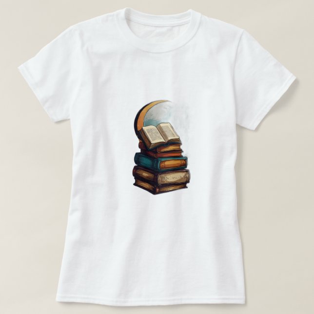 Enchanted Books Stack Tee Celestial L (Design Front)