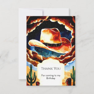 Enchanted Boots Cowboy Birthday Thank You Card