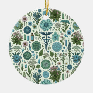 Enchanted Botanica: Magical Herbs & Witchcraft Ceramic Ornament