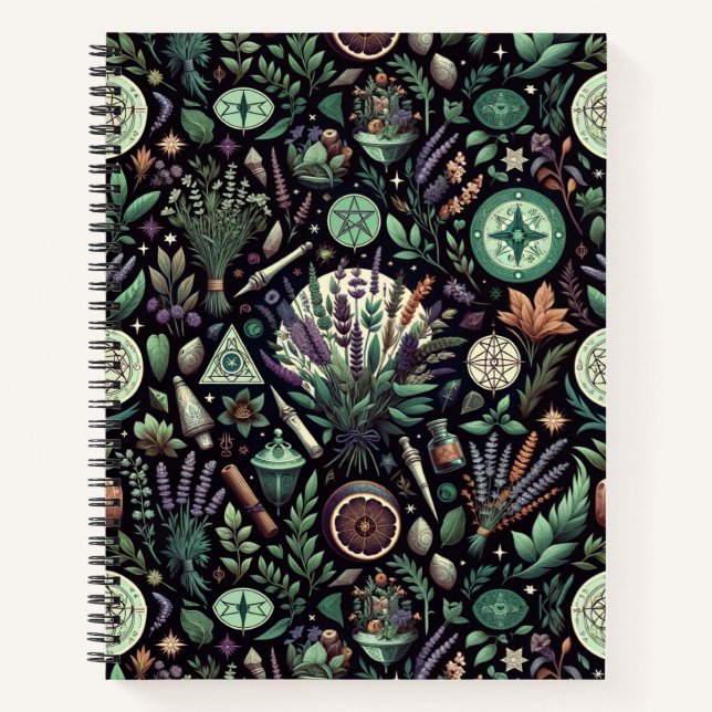 Enchanted Botanica: Magical Herbs & Witchcraft Notebook (Front)