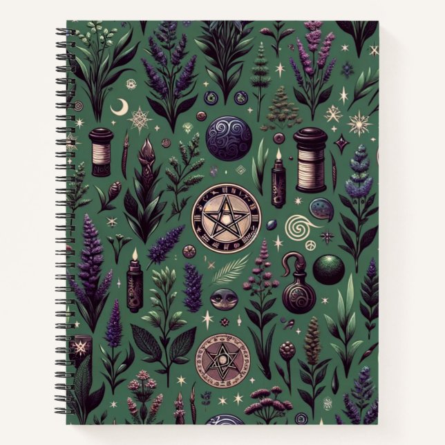 Enchanted Botanica: Magical Herbs & Witchcraft Notebook (Front)