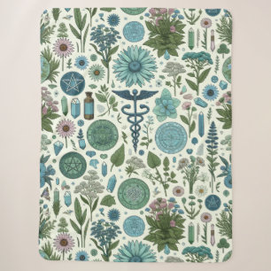 Enchanted Botanica: Magical Herbs & Witchcraft Sherpa Blanket