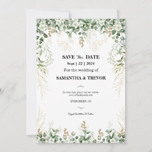 Enchanted Botanical Foliage: Save The Date Invitation