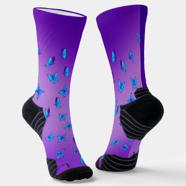 Enchanted Butterflies  Athletic Crew Sock (Angled)