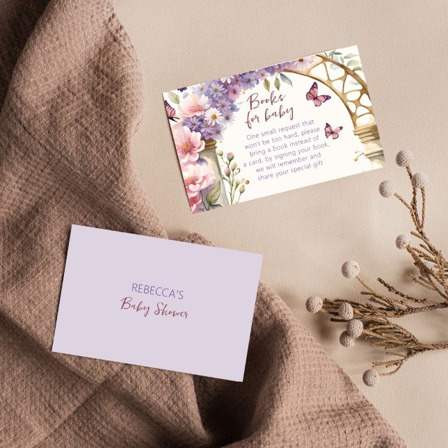 Enchanted butterflies baby shower books request enclosure card (Enchanted butterflies baby shower books request enclosure card books for baby card)