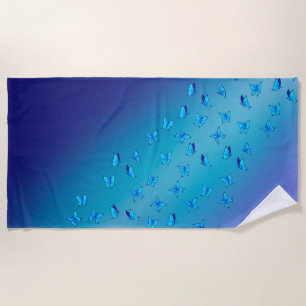 Enchanted Butterflies - Blue Beach Towel