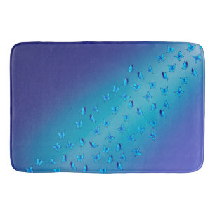 Enchanted Butterflies Double Blue Bath Mat