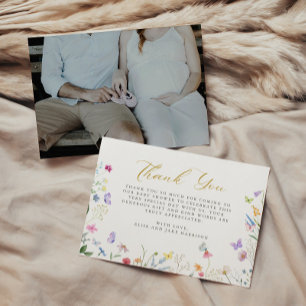 Enchanted Butterflies Floral Books For Baby Thank You Card