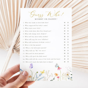 Enchanted Butterflies Floral Guess Who Card