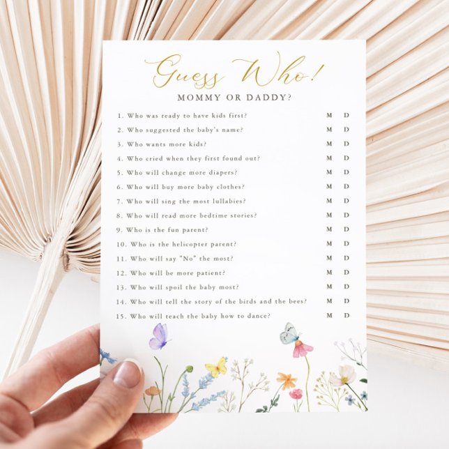 Enchanted Butterflies Floral Guess Who Card (Creator Uploaded)