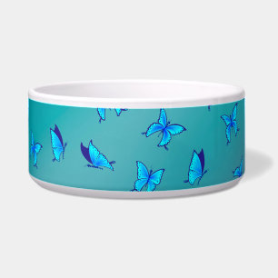 Enchanted Butterflies Green Ceramic Pet Bowl