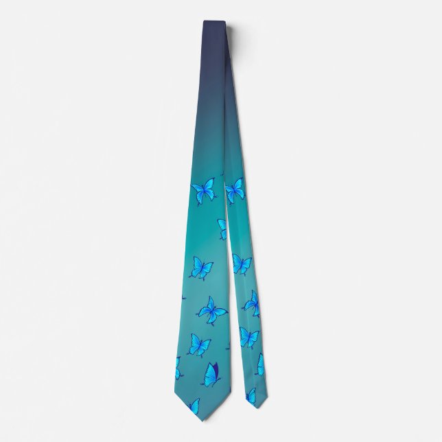 Enchanted Butterflies Green  Neck Tie (Front)