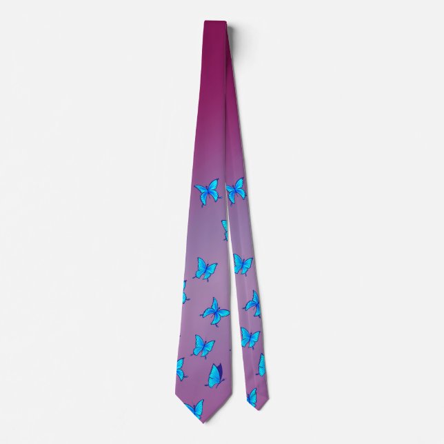 Enchanted Butterflies Pink  Neck Tie (Front)