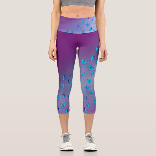 Enchanted Butterflies Purple Capri Leggings
