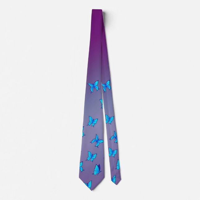 Enchanted Butterflies Purple  Neck Tie (Front)