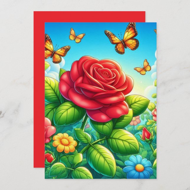 Enchanted Butterflies & Roses Invitation (Front/Back)